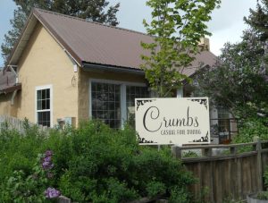 crumbs restaurant front with sign