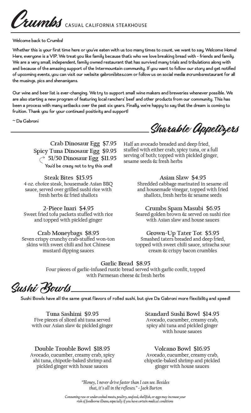 crumbs menu